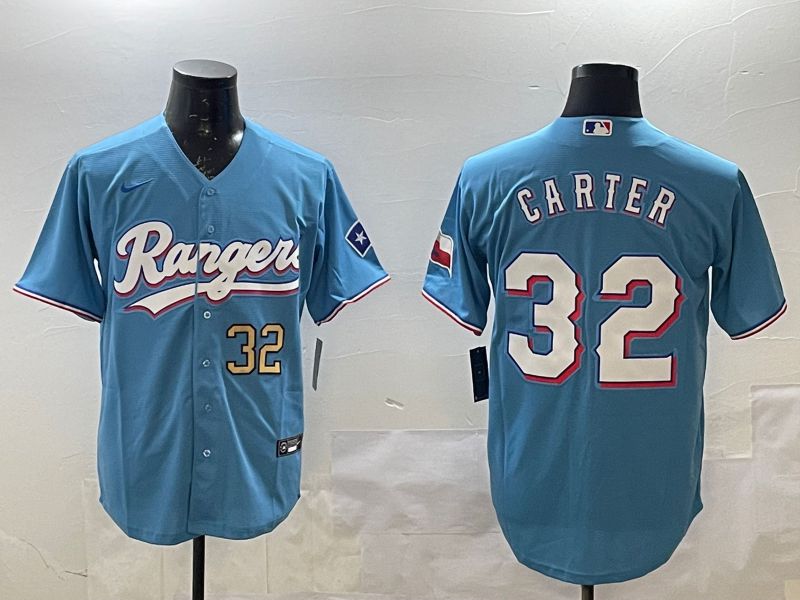 Men Texas Rangers #32 Carter Light Blue Game 2025 Nike MLB Jersey style 2->texas rangers->MLB Jersey